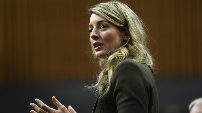 Mélanie Joly s'adresse aux députés en Chambre.