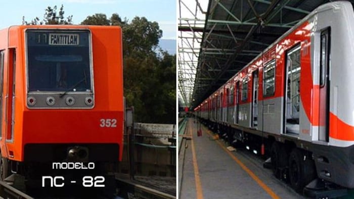 Deux modèles de wagons construits par Bombardier pour le métro de Mexico. 