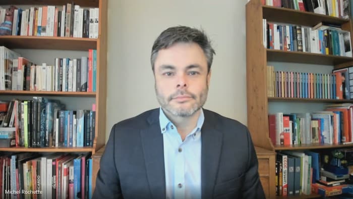 Capture d'écran de Michel Rochette en entrevue.
