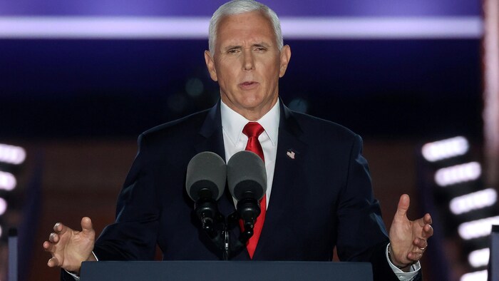 Mike pence lors de son discours au troisième jour de la convention républicaine