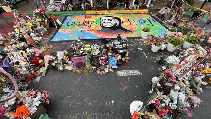 Le mémorial de George Floyd à Minneapolis.