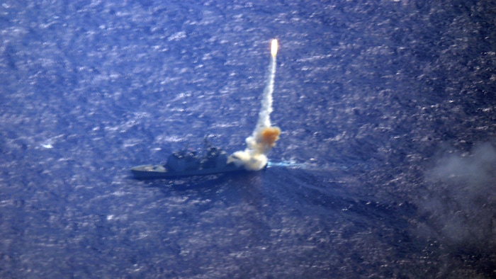 Un test de missile dans le Pacifique.