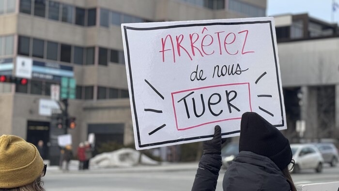 Une pancarte lors d'une manifestation