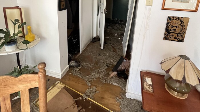 Les dégâts dans un appartement.