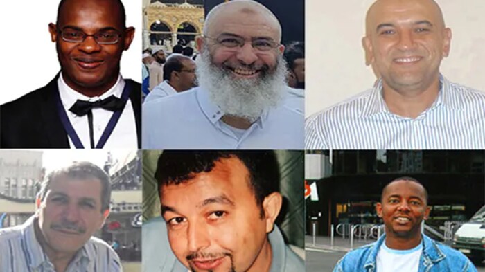 Six men died in the attack on the Quebec Mosque. They are, clockwise from top left, Mamadou Tanou Barry, Azzeddine Soufiane, Abdelkrim Hassane, Ibrahima Barry, Aboubaker Thabti and Khaled Belkacemi. 