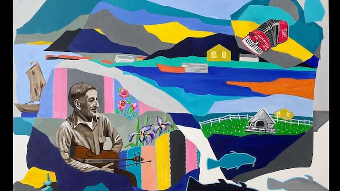 L'une des 20 toiles de la murale.