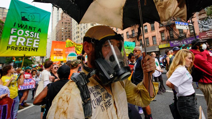 Manifestation pour le climat à New York.
