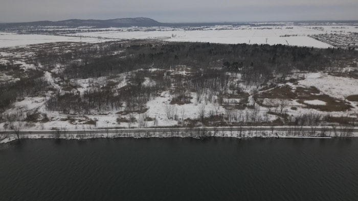 Le terrain à cheval entre McMasterville et Saint-Basile-le-Grand, en Montérégie, où sera construite l'usine de Northvolt.