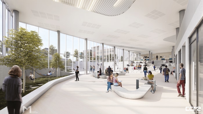 Une maquette du futur pavillon de résidences de l'Université Laval