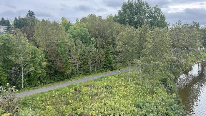 Piste cyclable de Grand-Sault vue du pont.