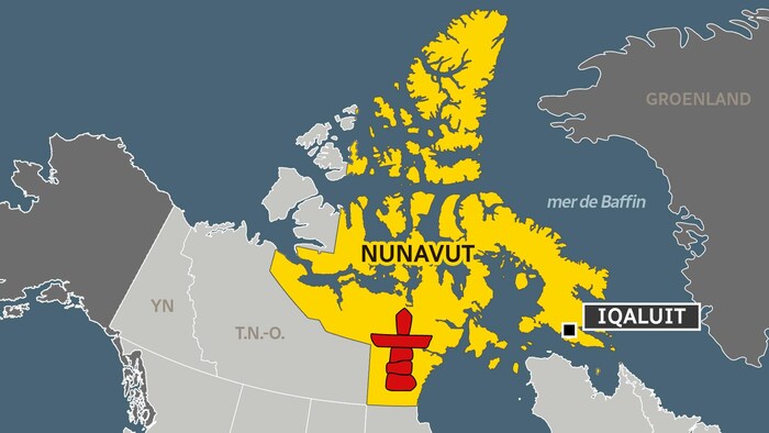 خريطة إقليم نونافوت. 