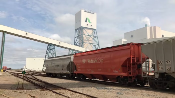 Un train qui quitte la mine Cory de Nutrien (2019)