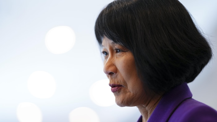 Olivia Chow en point de presse à Ottawa le 26 février 2024.