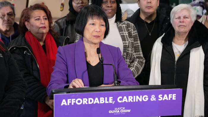 Olivia Chow en point de presse à Toronto, le 2 février 2026.