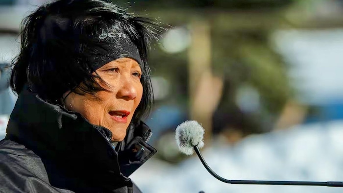 Olivia Chow s'adresse aux journalistes le 28 janvier 2026.