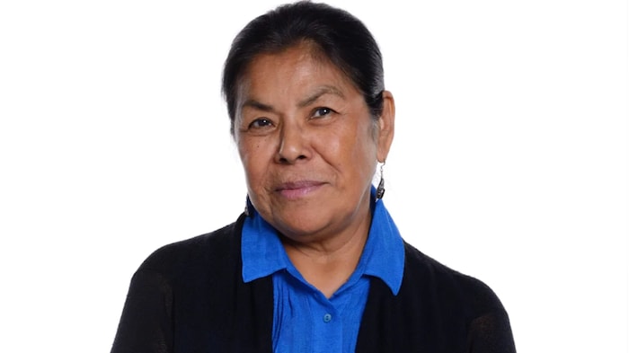 Dorothy Stewart is a member of the Cree Nation of Wemindji. She is the host of Winschgaoug, a Cree-language radio morning show on CBC North.