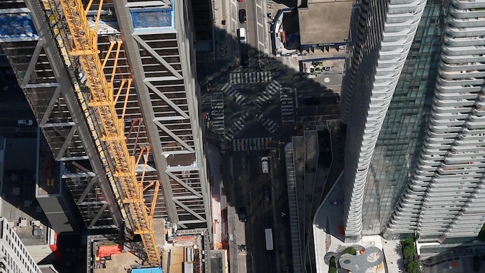 One Bloor West in Toronto under construction on June 23, 2025. here first ultra -routine tower