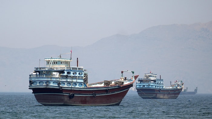 Des bateaux dans le détroit d'Ormuz.