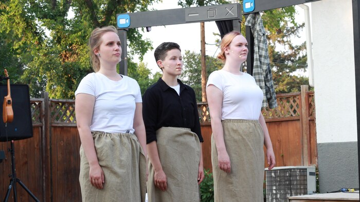 La pièce de théâtre « Pandamour » présentée par la Troupe du Jour, en Saskatchewan, en 2021.