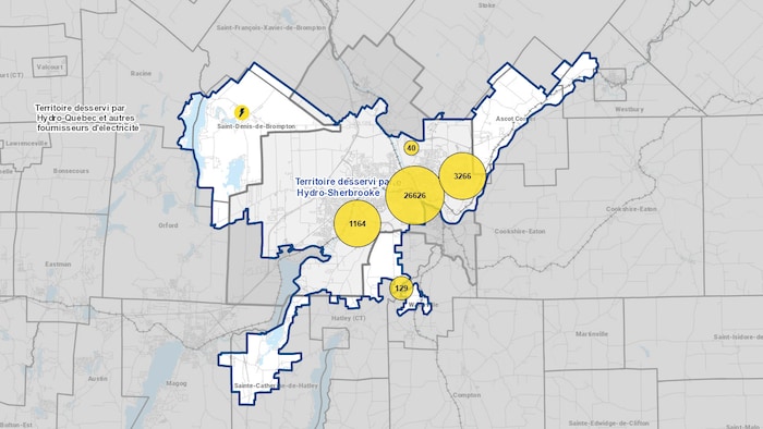 Une carte d'Hydro-Sherbrooke. 