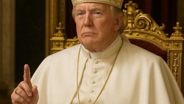 Donald Trump est déguisé en pape sur une fausse photo générée par intelligence artificielle.