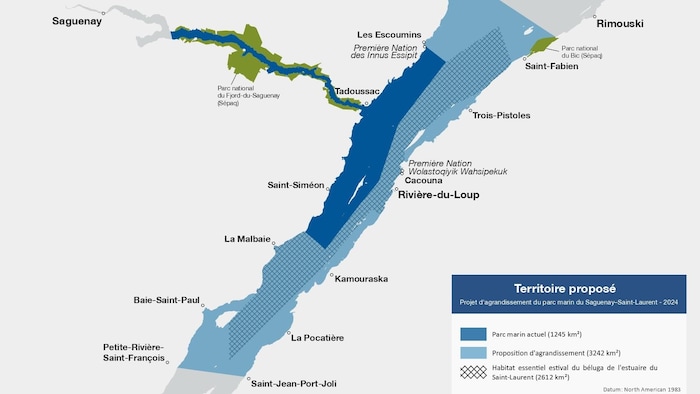 Une carte du parc marin.