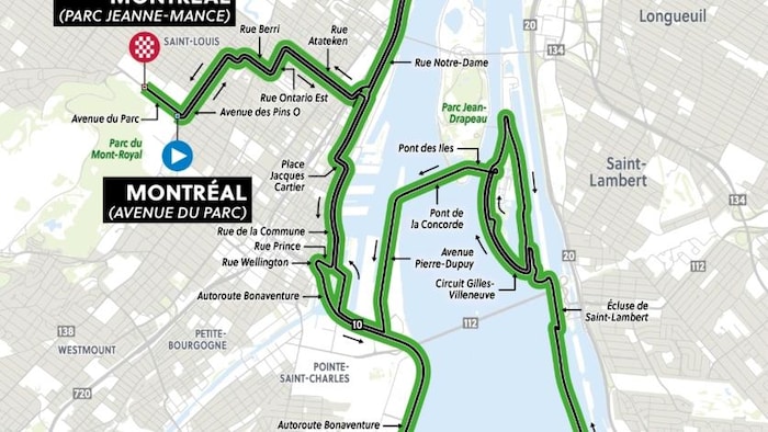 Le circuit de l'épreuve contre-la-montre Individuel de l'UCI à Montréal.