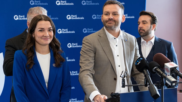 Ariane Boyer et Paul St-Pierre Plamondon lors de l'annonce.