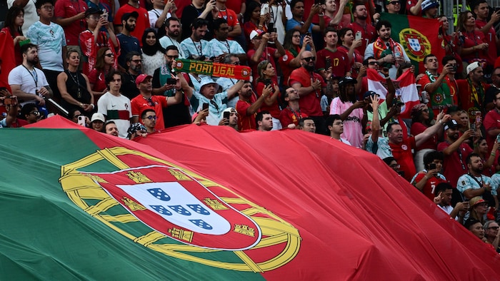 Des partisans du Portugal au stade de Toronto lors du match entre le Portugal et la Croatie, le jeudi 2 juillet.