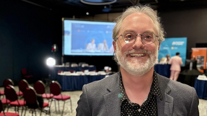 Patrick Morin lors de son passage à l'audience sur le projet PPAW2 à Rivière-du-Loup.