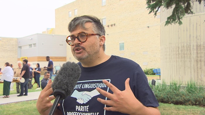 Patrick Noël au rassemblement, le 25 juin 2025.