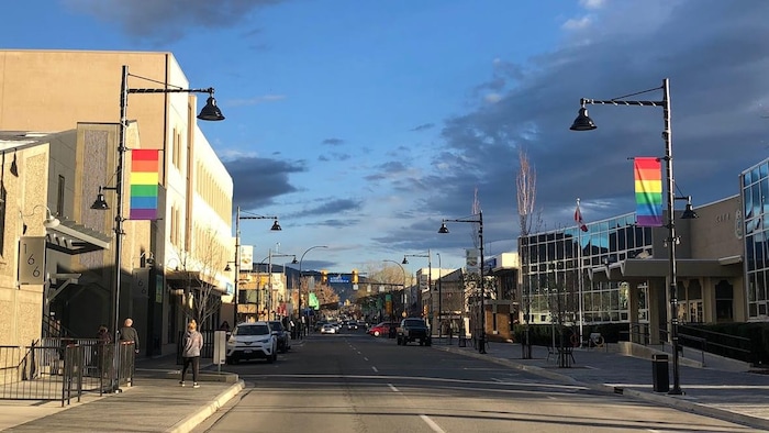 Une rue du centre-ville de Penticton. 