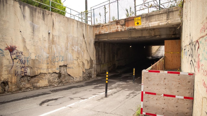 L'entrée du tunnel du boulevard du Saint-Maurice.