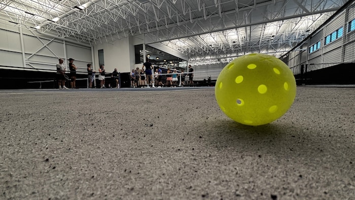 Une balle de pickleball.
