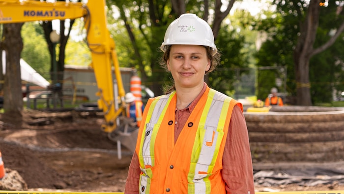 Rose Senneville sur le chantier du parc Blais à Rivière-du-Loup.