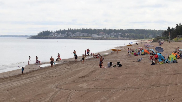 Des gens sur une plage néo-brunswickoise.