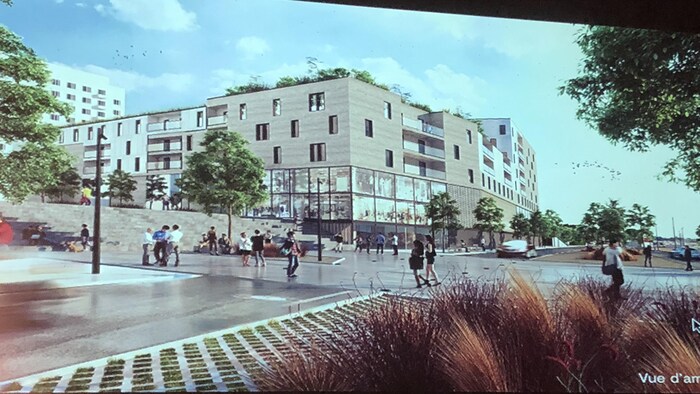 La vue du front de mer du projet de revitalisation de la Grande Place à Rimouski.