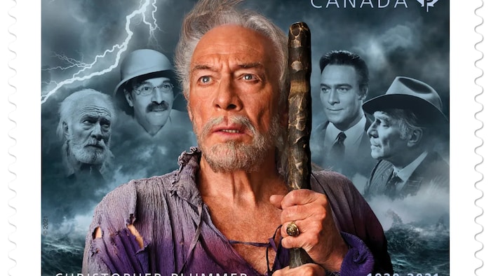 In the new commemorative stamp, Plummer appears as Prospero in a Stratford Festival production of The Tempest.
