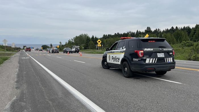 Une scène d'accident sur la route 169.
