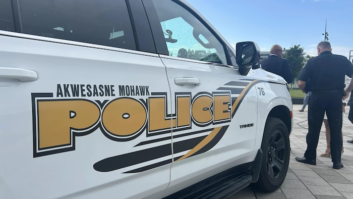 Un véhicule de la police d'Akwesasne.