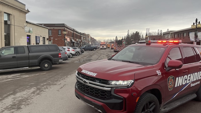 Un véhicule de patrouille du Service incendie de Saguenay.