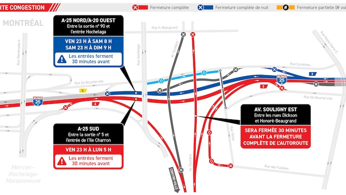Une carte du tunnel Louis-Hippolyte-La Fontaine.