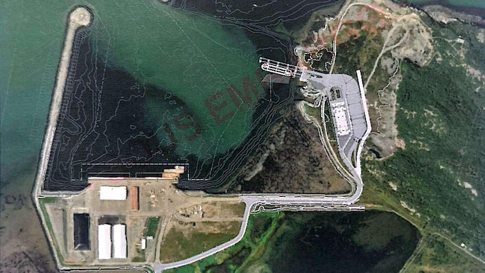 Une carte aérienne du port de Gros-Cacouna