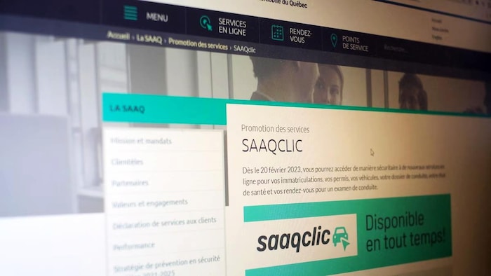 Une leafage du tract Internet de la SAAQ annonçant la mise en work du portail SAAQclic.