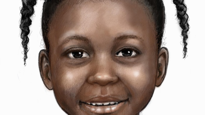 A composite sketch of an unidentified Black girl.