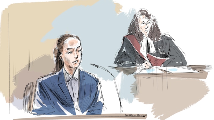 Un croquis sur lequel on voit la juge et la détective Lindsey Ryan.