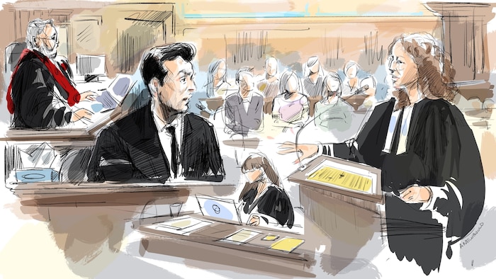A judicial illustration of the defense interrogation.