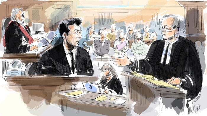 A judicial illustration of the trial.