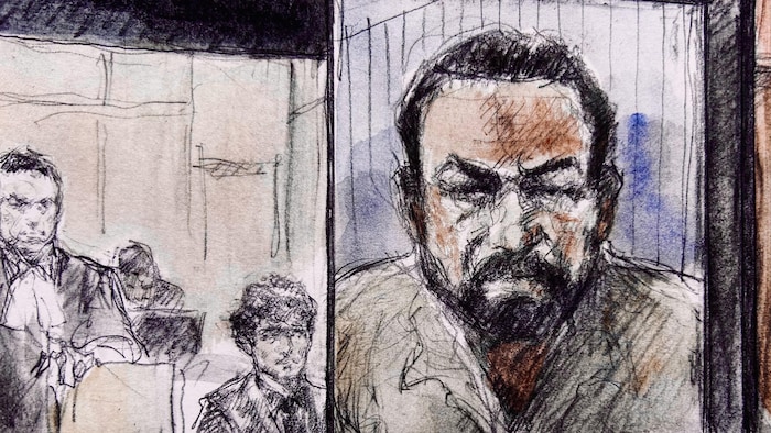 Une illustration judiciaire du procès.