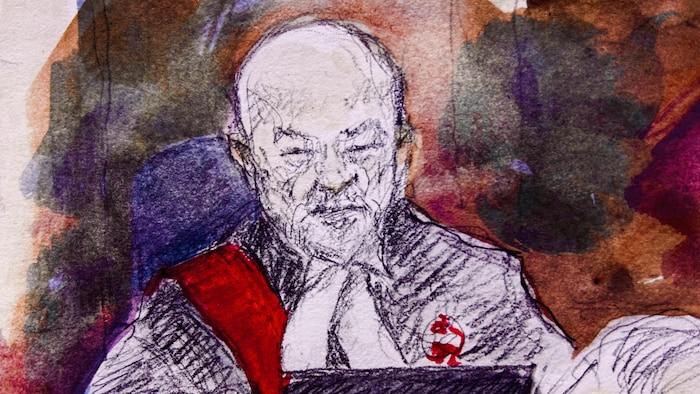 Une illustration judiciaire du procès.